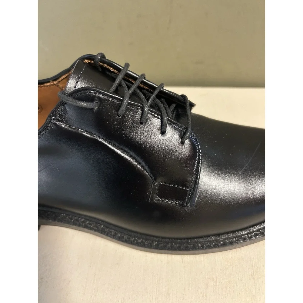 Allen Edmonds Leeds Black Plain Toe Derby Dress Shoes Mens Sz 11D Formal Luxury